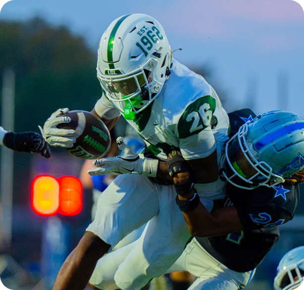 Young men playing football